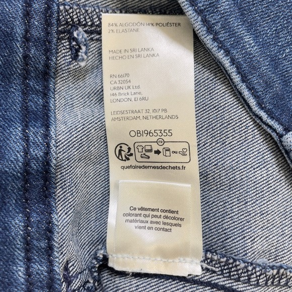 PILCRO by Anthropologie Slim 70s High-Rise Crop Women's Wide Leg Jeans Blue 31P - Picture 8 of 12